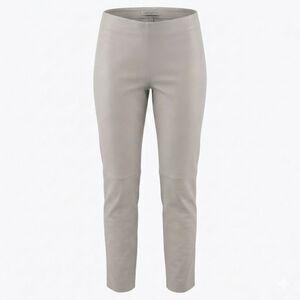 Barbara Lohmann Light Gray Leather Pants Supple Lambskin Women's 10 Quiet Luxury